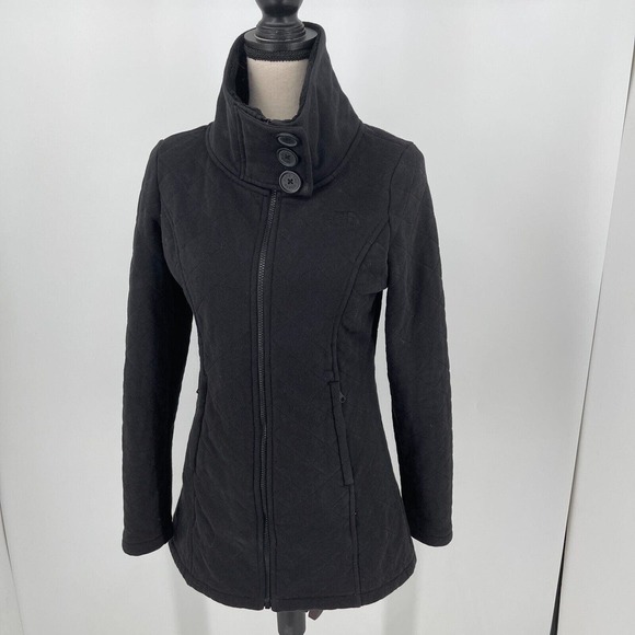 The North Face Jackets & Blazers - The North Face WOMENS Black Full Zip Buttons Coat Jacket SIZE SMALL